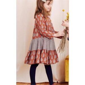 Pink Chicken Floral Tiered Long Sleeve Dress